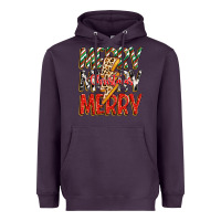 Plum merry christmas lightning bolt Heavyweight Hoodie - Zillion Design Studio