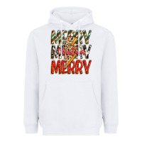 White merry christmas lightning bolt Heavyweight Hoodie - Zillion Design Studio