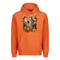 Carrot western christmas cows and cactuses Premium Hoodie - AdoDesignShop