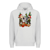 Dove Grey western christmas cows and cactuses Premium Hoodie - AdoDesignShop