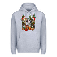 Heather Grey western christmas cows and cactuses Premium Hoodie - AdoDesignShop