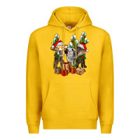 Lemon western christmas cows and cactuses Premium Hoodie - AdoDesignShop