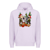 Lilac western christmas cows and cactuses Premium Hoodie - AdoDesignShop