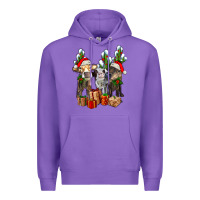 Purple western christmas cows and cactuses Premium Hoodie - AdoDesignShop