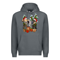 Rock western christmas cows and cactuses Premium Hoodie - AdoDesignShop