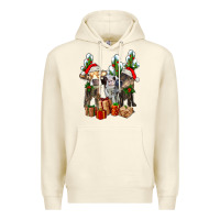 Sandshell western christmas cows and cactuses Premium Hoodie - AdoDesignShop