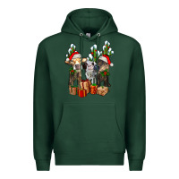 Sports Green western christmas cows and cactuses Premium Hoodie - AdoDesignShop