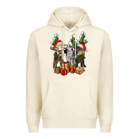 Tofu western christmas cows and cactuses Premium Hoodie - AdoDesignShop
