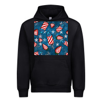 Black 4th uf july strawberries seamless pattern Urban Hoodie - BundleAndBundleShop
