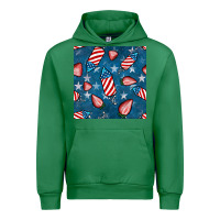 Emerald 4th uf july strawberries seamless pattern Urban Hoodie - BundleAndBundleShop