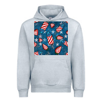 Heather Grey 4th uf july strawberries seamless pattern Urban Hoodie - BundleAndBundleShop
