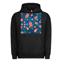 Pigment Black 4th uf july strawberries seamless pattern Urban Hoodie - BundleAndBundleShop