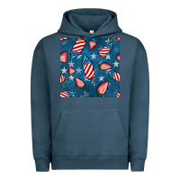 Pigment Midnight Navy 4th uf july strawberries seamless pattern Urban Hoodie - BundleAndBundleShop
