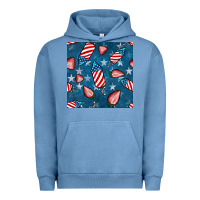 Pigment Pebble Blue 4th uf july strawberries seamless pattern Urban Hoodie - BundleAndBundleShop