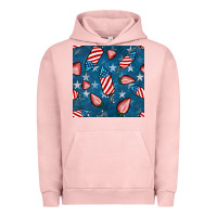 Pigment Salmon 4th uf july strawberries seamless pattern Urban Hoodie - BundleAndBundleShop