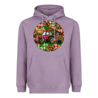 Lavender Christmas Farm Red Tractor Heavyweight Hoodie - RanaPortraitStore