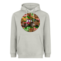 Christmas Farm Red Tractor Heavyweight Hoodie | Teevron