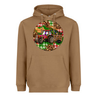 Toasted Coconut Christmas Farm Red Tractor Heavyweight Hoodie - RanaPortraitStore