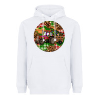 White Christmas Farm Red Tractor Heavyweight Hoodie - RanaPortraitStore