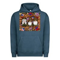 Pigment Midnight Navy camouflage gnomes american flag star leopard Urban Hoodie - Artiststas