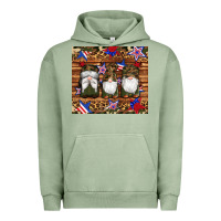 Pigment Oil Green camouflage gnomes american flag star leopard Urban Hoodie - Artiststas