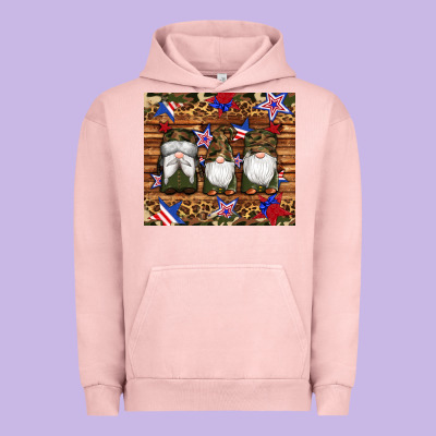Camouflage Gnomes American Flag Star Leopard Urban Hoodie Designed By Artiststas