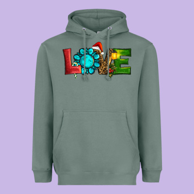 Heavyweight Hoodie Western Gemstone Christmas Love