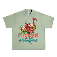 Oil Green flamingo flocking fabulous Urban Heavy Tee - Artiststas
