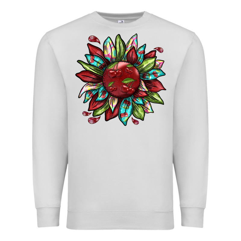 Cherry Sunflower Premium Sweatshirt by texasbilliewilder | Teevron