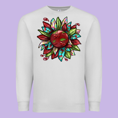 Cherry Sunflower Premium Sweatshirt Designed By Texasbilliewilder