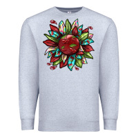 Heather Grey Cherry sunflower Premium Sweatshirt - texasbilliewilder