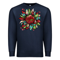 Navy Cherry sunflower Premium Sweatshirt - texasbilliewilder