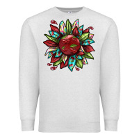 Oatmeal Heather Cherry sunflower Premium Sweatshirt - texasbilliewilder