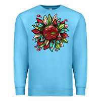 Ocean Blue Cherry sunflower Premium Sweatshirt - texasbilliewilder