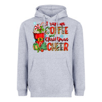 Heather Grey i run on coffee and christmas cheer Heavyweight Hoodie - Zillion Design Studio