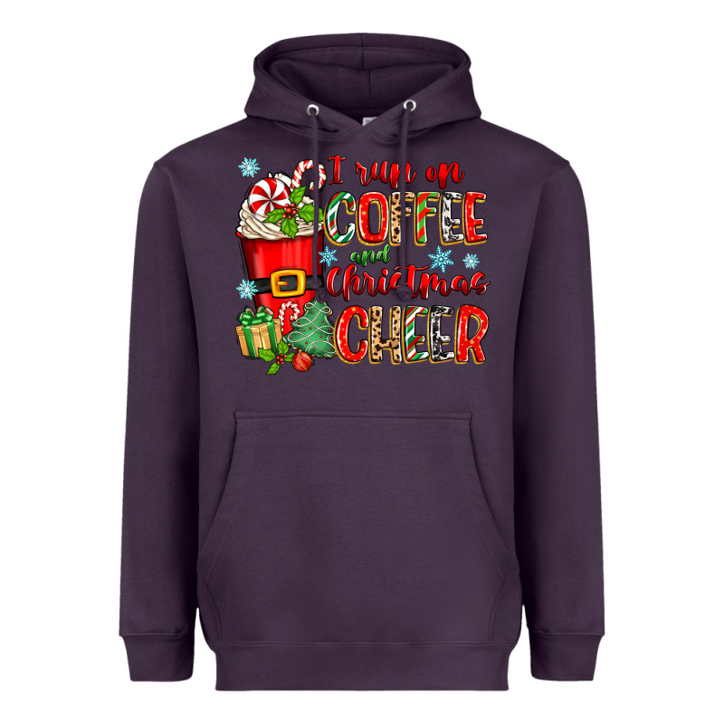 I Run On Coffee And Christmas Cheer Heavyweight Hoodie by Zillion Design Studio | Teevron