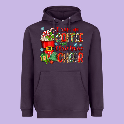 Heavyweight Hoodie i run on coffee and christmas cheer