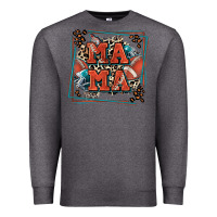 Charcoal Heather American football mama with leopard Premium Sweatshirt - Zillion Design Studio