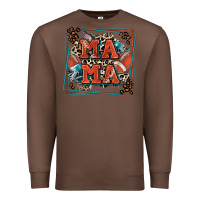 Chestnut American football mama with leopard Premium Sweatshirt - Zillion Design Studio