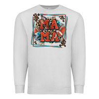 Dove Grey American football mama with leopard Premium Sweatshirt - Zillion Design Studio