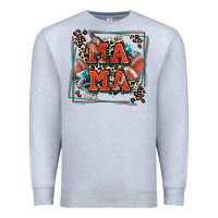 Heather Grey American football mama with leopard Premium Sweatshirt - Zillion Design Studio