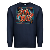 Navy American football mama with leopard Premium Sweatshirt - Zillion Design Studio
