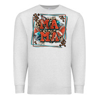 Oatmeal Heather American football mama with leopard Premium Sweatshirt - Zillion Design Studio