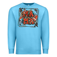 Ocean Blue American football mama with leopard Premium Sweatshirt - Zillion Design Studio
