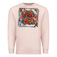 Pale Pink American football mama with leopard Premium Sweatshirt - Zillion Design Studio