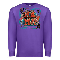Purple American football mama with leopard Premium Sweatshirt - Zillion Design Studio