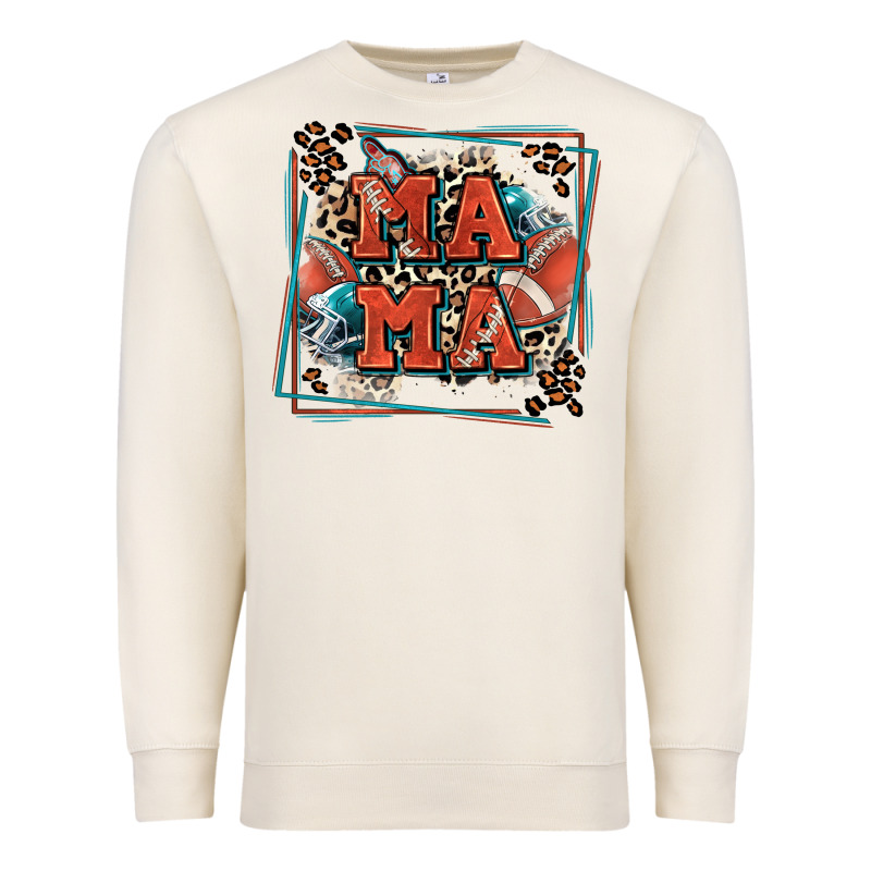 American Football Mama With Leopard Premium Sweatshirt by Zillion Design Studio | Teevron