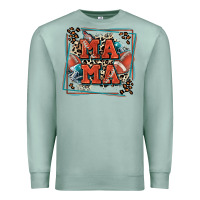 Seafoam American football mama with leopard Premium Sweatshirt - Zillion Design Studio