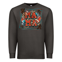 Smoke American football mama with leopard Premium Sweatshirt - Zillion Design Studio