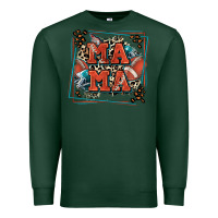 Sports Green American football mama with leopard Premium Sweatshirt - Zillion Design Studio